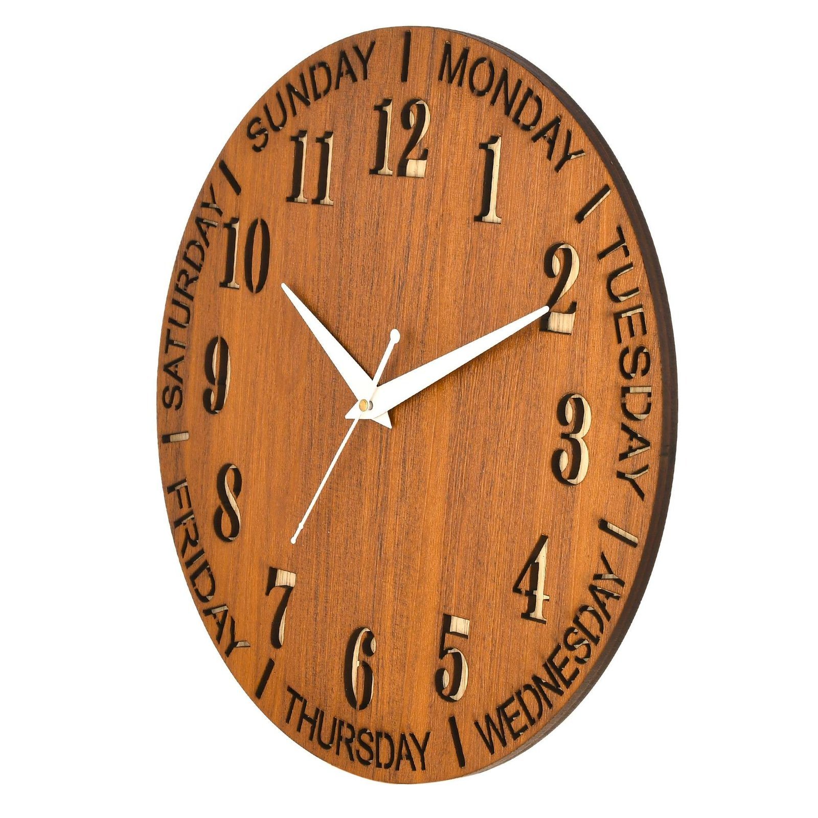 Wooden Silent Non-Ticking Wall Clock for Home Stylish Latest Designer Wall Clock for Home Living Room Bedroom Office Hall - Image 2